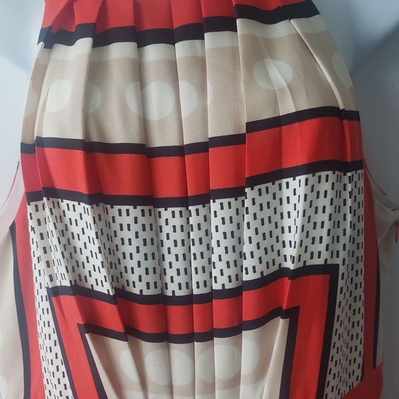 Eliza J Scarf Print Crepe De Chine Fit & Flare Maxi Dress In Multi size 12 - Picture 5 of 7